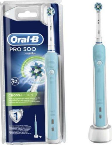 Oral-B Pro 500 CrossAction, modrá a bílá