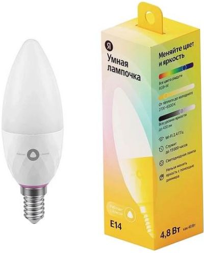 Yandex Smart Bulb, spolupracuje s Alice, E14, 4,8W - teplota barvy: 6500K