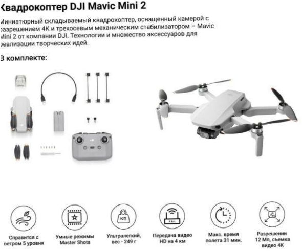 DJI Mini 2, šedá