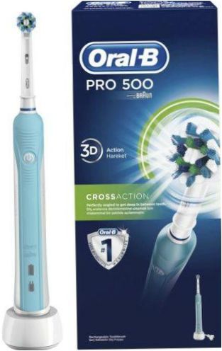 Oral-B Pro 500 CrossAction, modrá a bílá