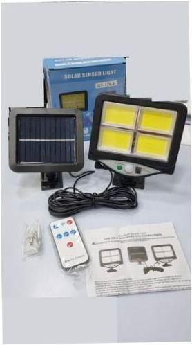 Solární pouliční osvětlení s dálkovým ovládáním BK-128-6COB. - počet žárovek: 4 ks