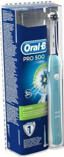 Oral-B Pro 500 CrossAction, modrá a bílá