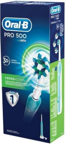 Oral-B Pro 500 CrossAction, modrá a bílá