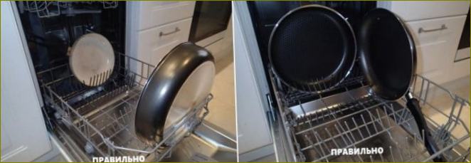 Jak vkládat pánve a velké nádobí do myčky nádobí