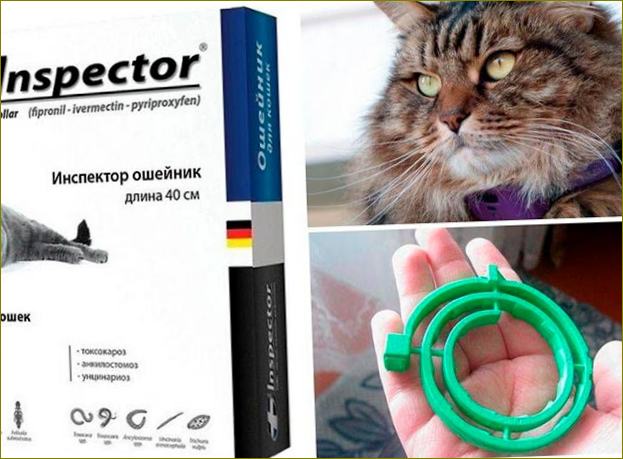Inspektor proti roztočům a odčervovací obojek pro kočky Foto