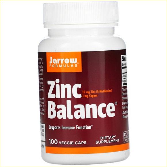 Jarrow Formulas, Zinc Balance, 100 vegetariánských kapslí