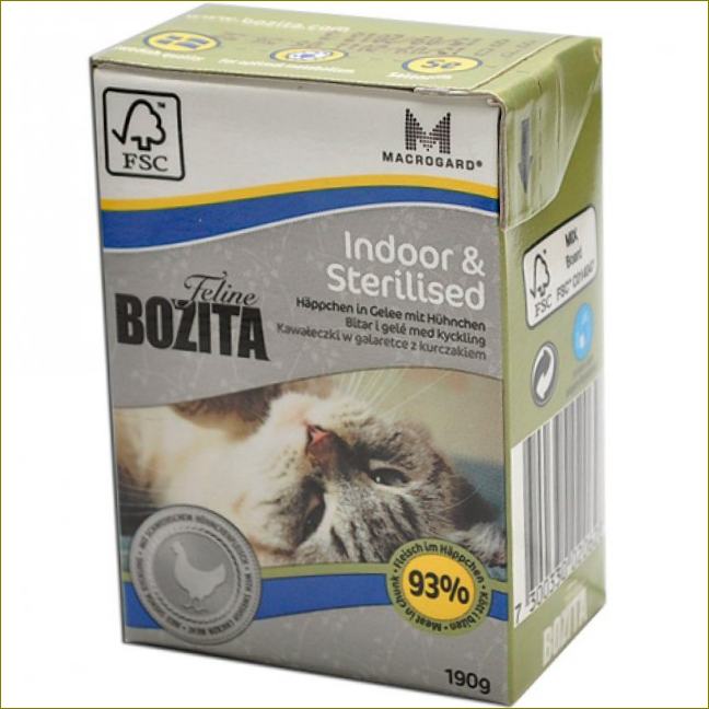Bozita kousky v želé pro domácí a kastrované kočky s kuřecím masem, Indoor