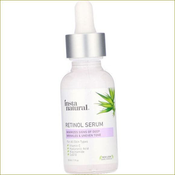 InstaNatural, Retinolové sérum s vitaminem C + kyselinou hyaluronovou, 30 ml