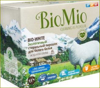 Přehled prášku BioMio: vlastnosti, výhody, nevýhody, odrůdy