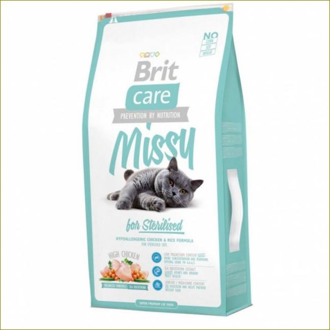 Brit Care Cat Missy pro kastrované kočky, kuře s rýží