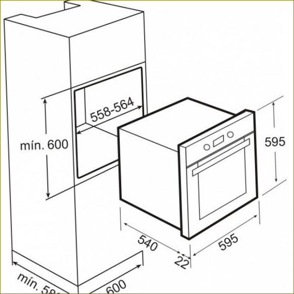 Standardní velikost vestavné trouby