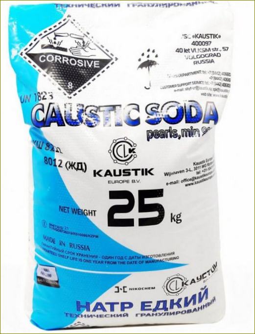 Kaustická soda v 25kg pytli