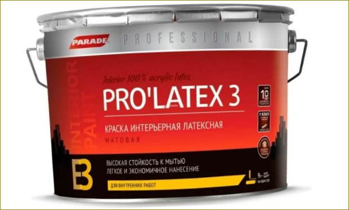 Parade Professional E3 Pro'Latex3 omyvatelný matný bílý 9 l A