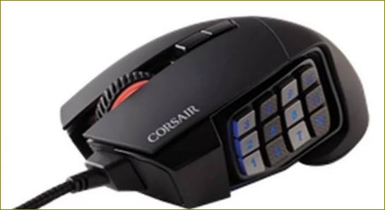 Corsair Scimitar Pro - nejlepší počítačová myš pro hraní MMO her