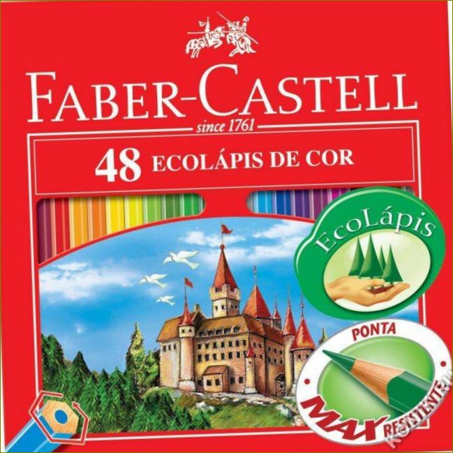 Sada barevných tužek Faber-Castell Eco s ořezávátkem ve 48 barvách