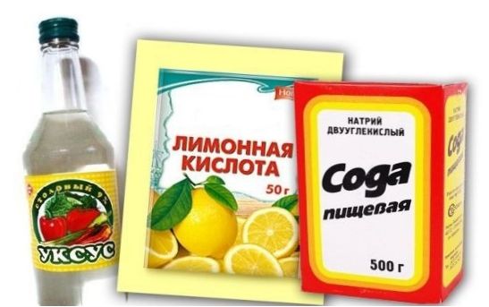 Ocet, kyselina citronová a jedlá soda